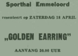 Announcement Golden Earring show Emmeloord - Sporthal April 18, 1970